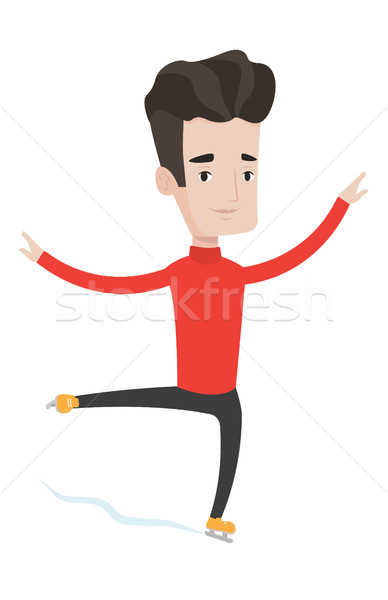 Male figure skater vector illustration. Stock photo © RAStudio