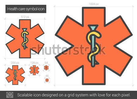 Gezondheidszorg symbool lijn icon vector geïsoleerd Stockfoto © RAStudio