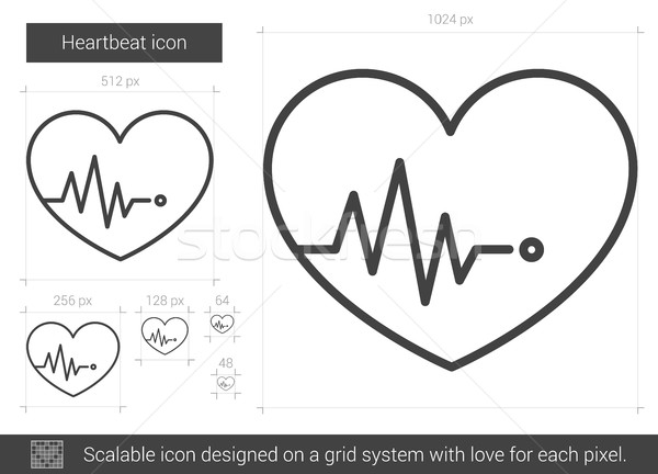心跳 線 圖標 向量 孤立 白 商業照片 © RAStudio