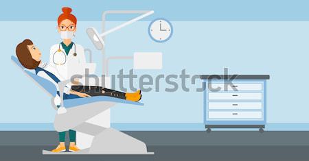 Stock photo: Vector set of doctor characters and patients.