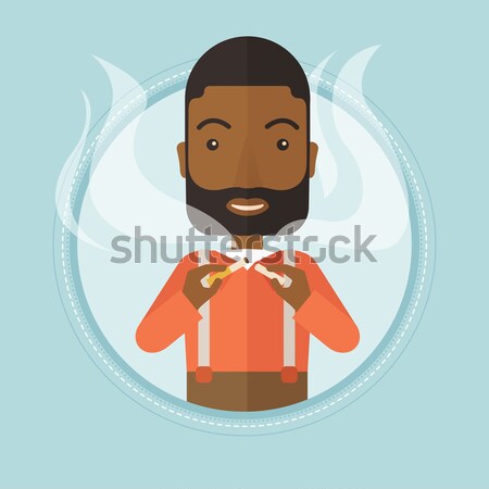 Young man quitting smoking vector illustration. Stock photo © RAStudio