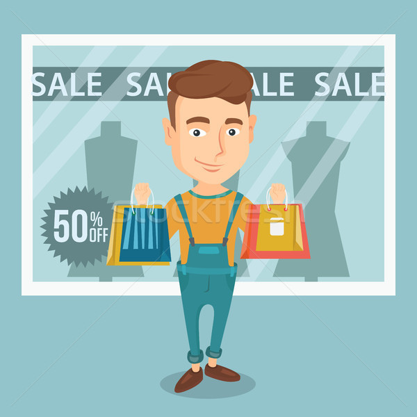 Man shopping on sale vector illustration. Stock photo © RAStudio