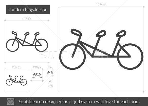 Tandem bicycle line icon. Stock photo © RAStudio