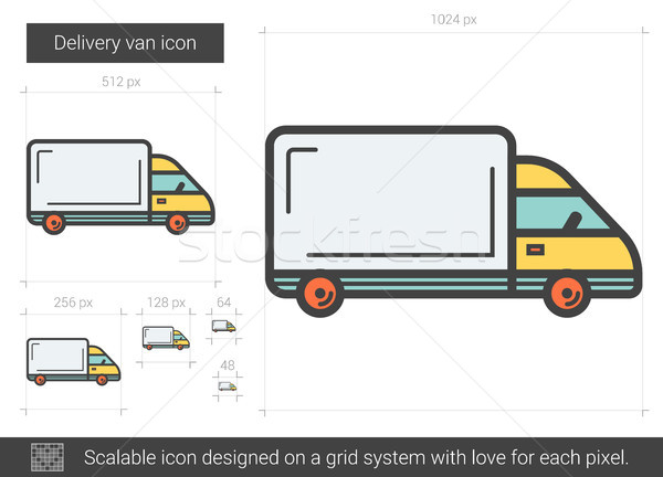 Delivery van line icon. Stock photo © RAStudio