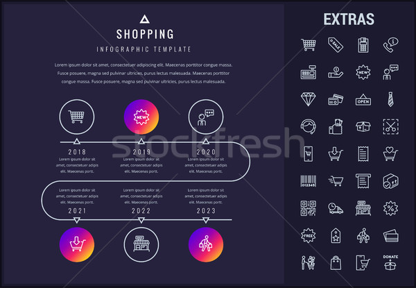 Vásárlás infografika sablon elemek ikonok idővonal Stock fotó © RAStudio