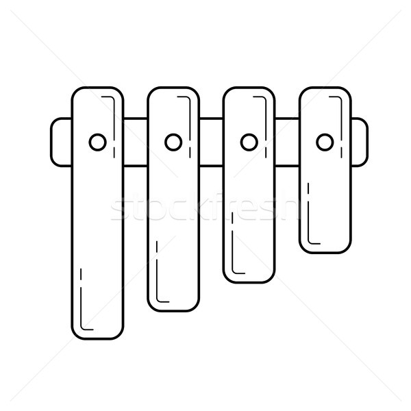 флейта линия икона вектора изолированный Сток-фото © RAStudio