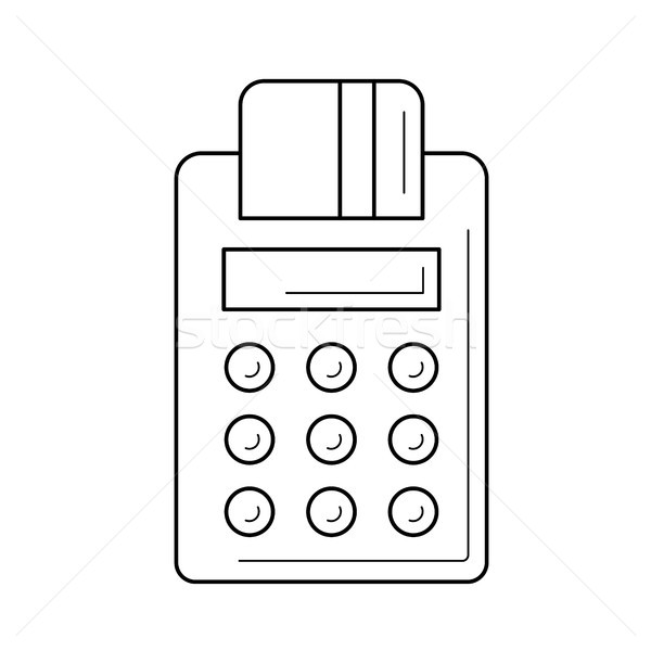 Calculator vector line icon. Stock photo © RAStudio