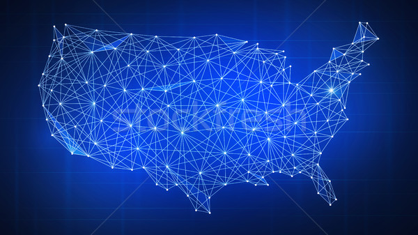 многоугольник США стране карта баннер технологий Сток-фото © RAStudio
