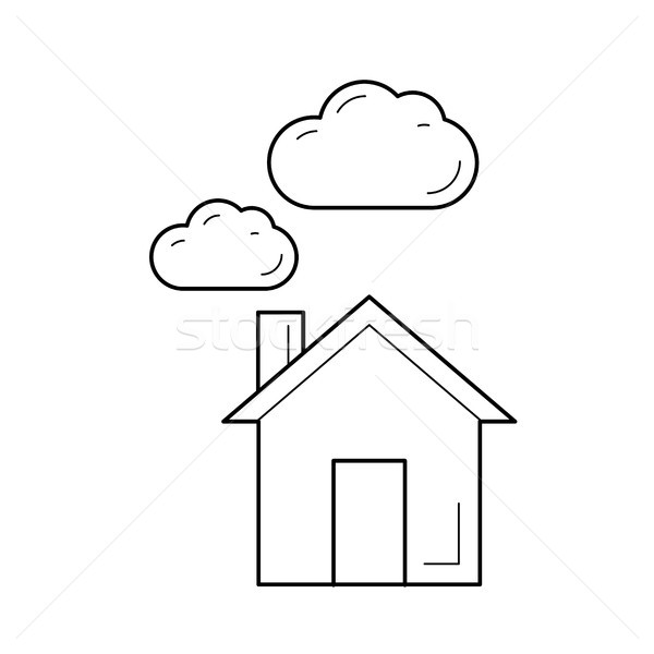 Carbon dioxide emission vector line icon. Stock photo © RAStudio