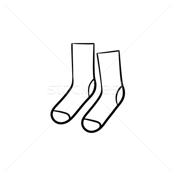 Socken Hand gezeichnet Skizze Symbol Gliederung Doodle Stock foto © RAStudio