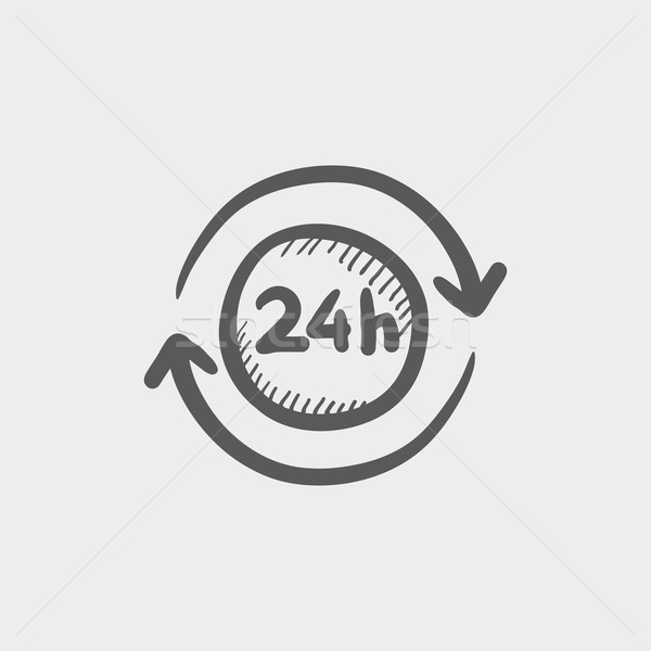 Covenience service 24 hrs sketch icon Stock photo © RAStudio
