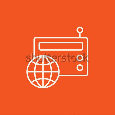 Retro radio icon drawn in chalk. Stock photo © RAStudio