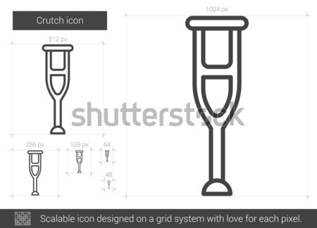 Crutch line icon. Stock photo © RAStudio