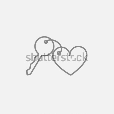 Trinket for keys as heart line icon. Stock photo © RAStudio