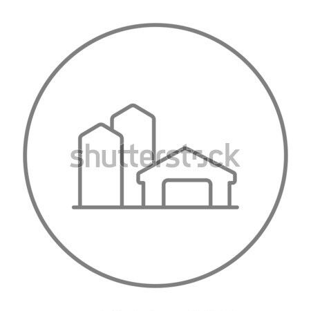 Farm buildings line icon. Stock photo © RAStudio