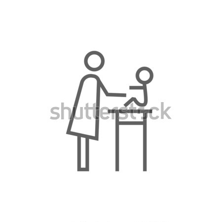 Woman taking care of baby line icon. Stock photo © RAStudio