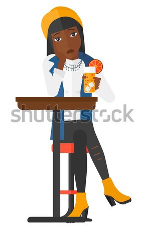 Woman sitting at bar. Stock photo © RAStudio