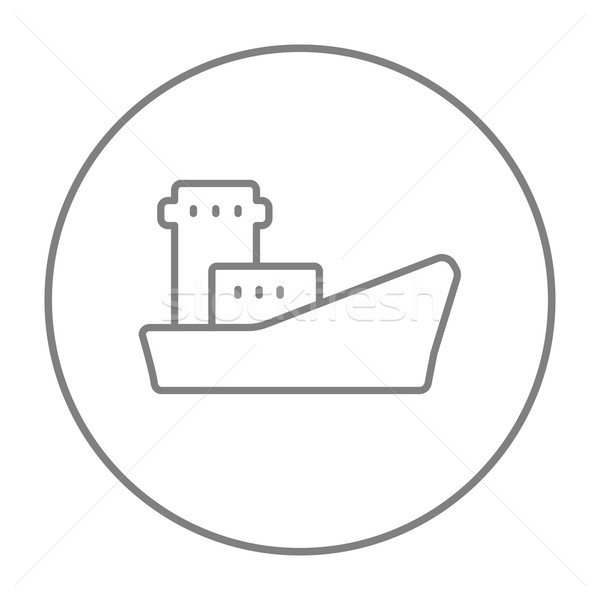 Vracht containerschip lijn icon web mobiele Stockfoto © RAStudio