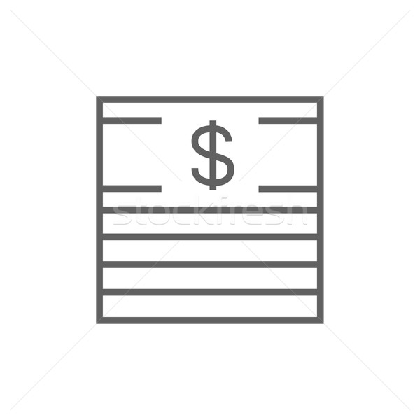 Stock photo: Stack of dollar bills line icon.