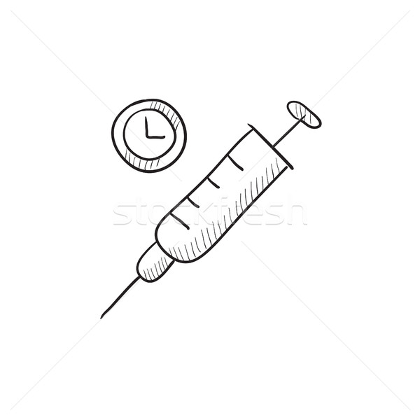 Syringe sketch icon. Stock photo © RAStudio