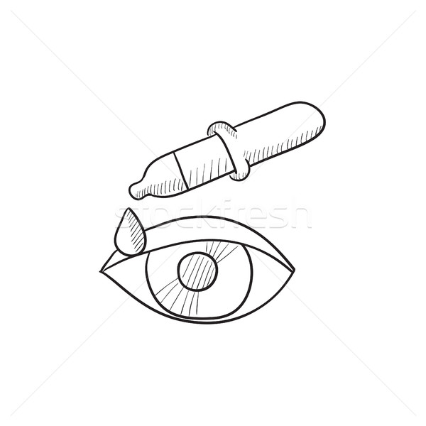 Pipette and eye sketch icon. Stock photo © RAStudio