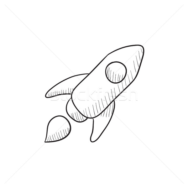Rakéta rajz ikon vektor izolált kézzel rajzolt Stock fotó © RAStudio