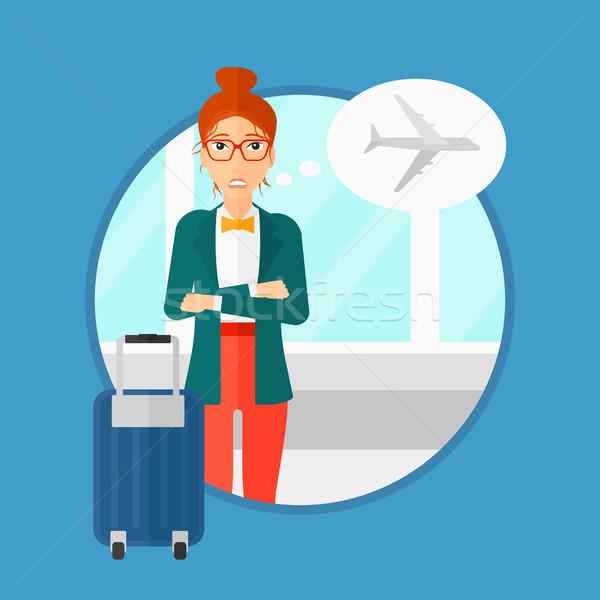 Woman suffering from fear of flying. Stock photo © RAStudio