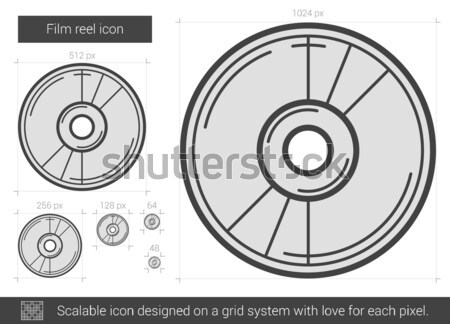 Stock photo: Film reel line icon.