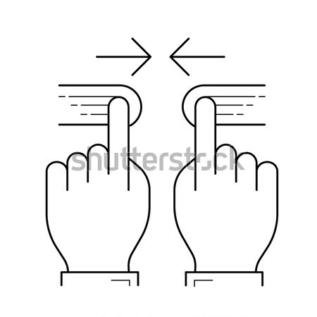 Kettő kéz vonal ikon vektor izolált Stock fotó © RAStudio