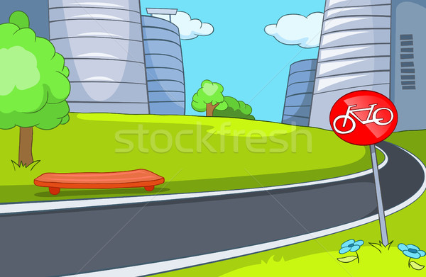 Cartoon background of bicycle lane. Stock photo © RAStudio