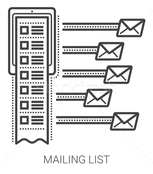 Mailing list line icons. Stock photo © RAStudio