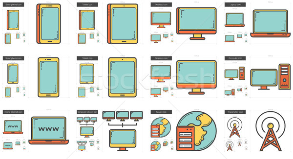 Gadgets line icon set. Stock photo © RAStudio