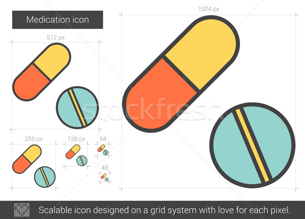 Foto stock: Línea · icono · vector · aislado · blanco