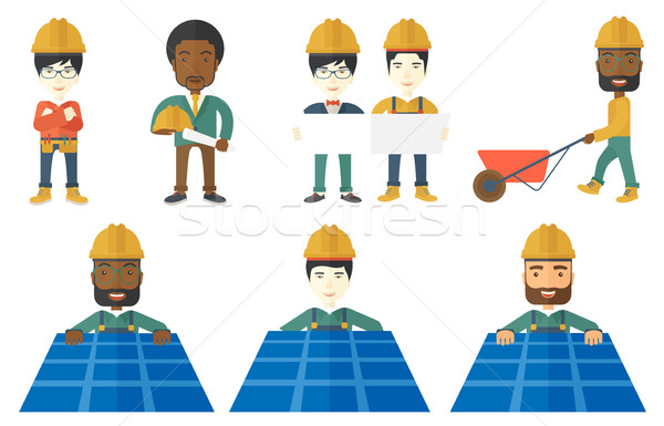 Vector set of constructors and builders characters Stock photo © RAStudio