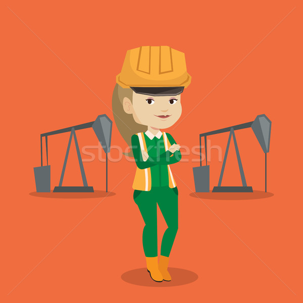 Cnfident oil worker vector illustration. Stock photo © RAStudio