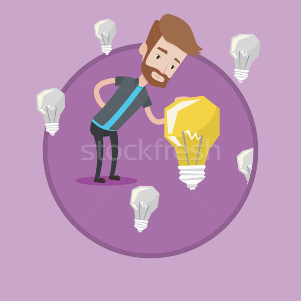 Man having business idea vector illustration. Stock photo © RAStudio