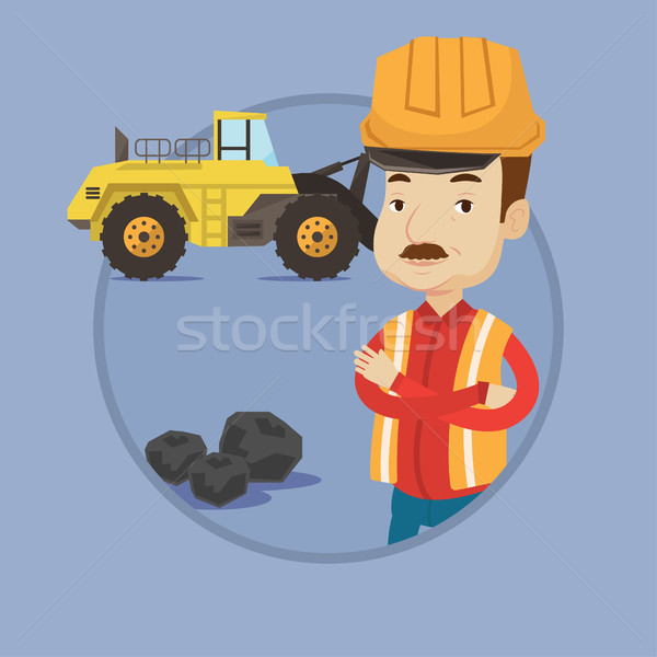 Grande excavadora adulto caucásico pie Foto stock © RAStudio