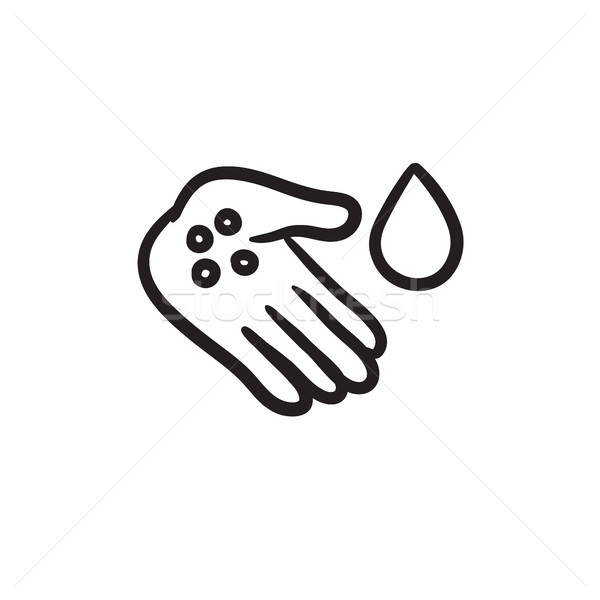 Hand with microbes sketch icon. Stock photo © RAStudio