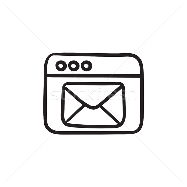Browser window with electronic mail sketch icon. Stock photo © RAStudio