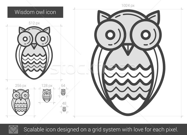 Wisdom owl line icon. Stock photo © RAStudio