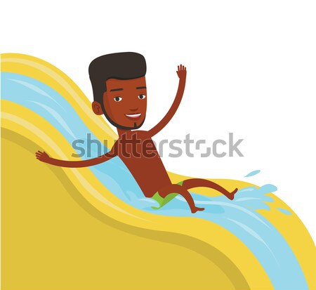 Woman riding down waterslide vector illustration. Stock photo © RAStudio
