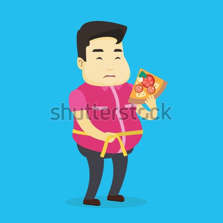 Man measuring waist vector illustration. Stock photo © RAStudio