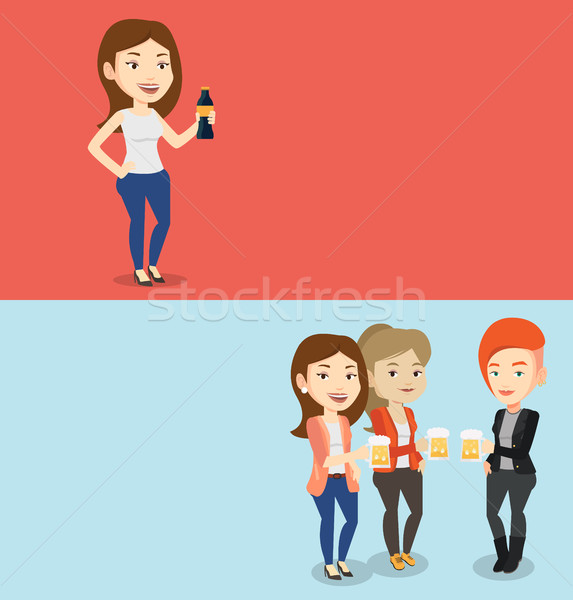 Two food and drink banners with space for text. Stock photo © RAStudio