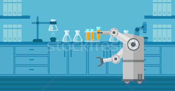 Robot working in a laboratory with a test tube. Stock photo © RAStudio