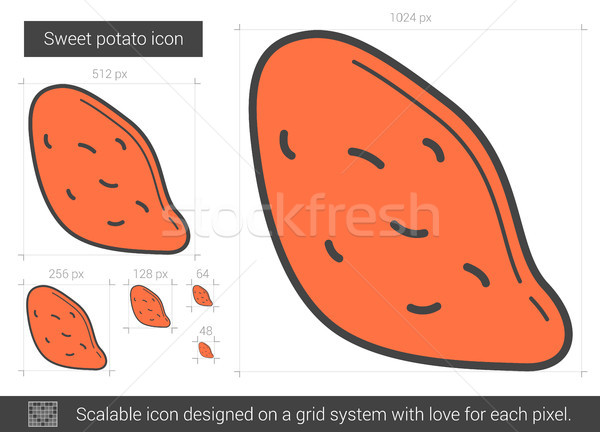 Zoete aardappel lijn icon vector geïsoleerd witte Stockfoto © RAStudio