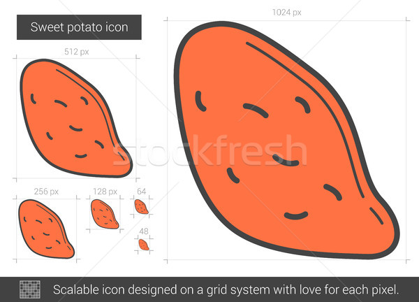 Patata dolce line icona vettore isolato bianco Foto d'archivio © RAStudio