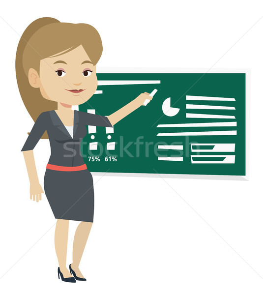 Woman writing on a chalkboard vector illustration. Stock photo © RAStudio