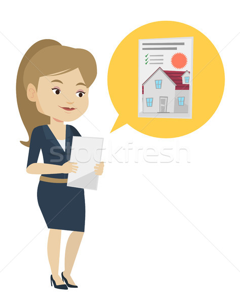 Woman looking for house vector illustration. Stock photo © RAStudio