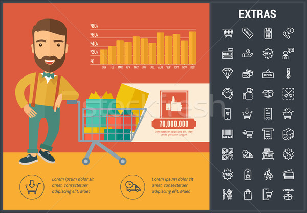 Stock fotó: Vásárlás · infografika · sablon · elemek · ikonok · testreszabható