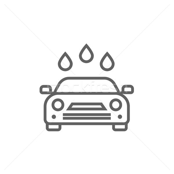 Car wash lijn icon hoeken web mobiele Stockfoto © RAStudio